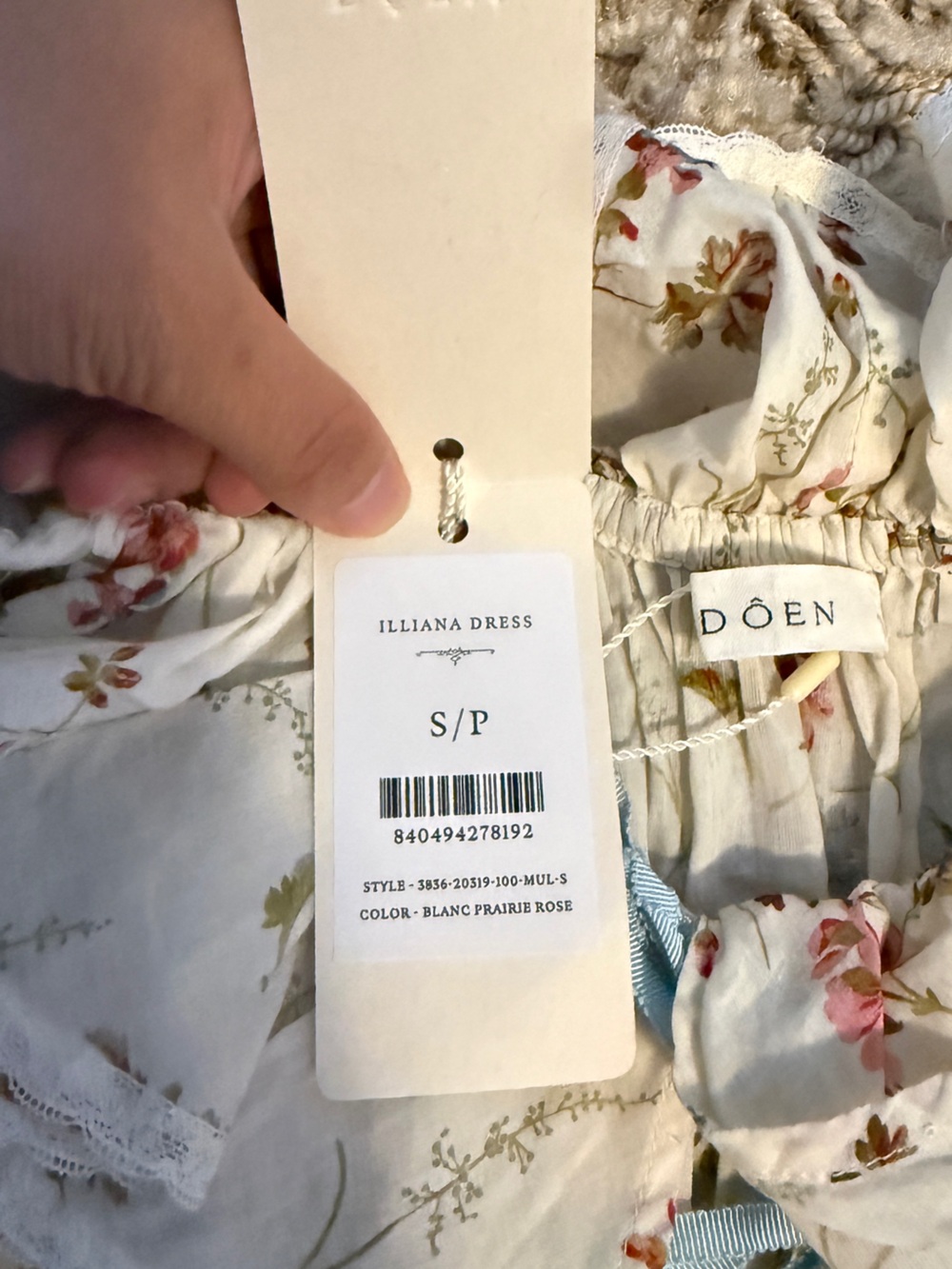 DOEN ILLIANA DRESS -- BLANC PRAIRIE ROSE - Picture 5 of 6